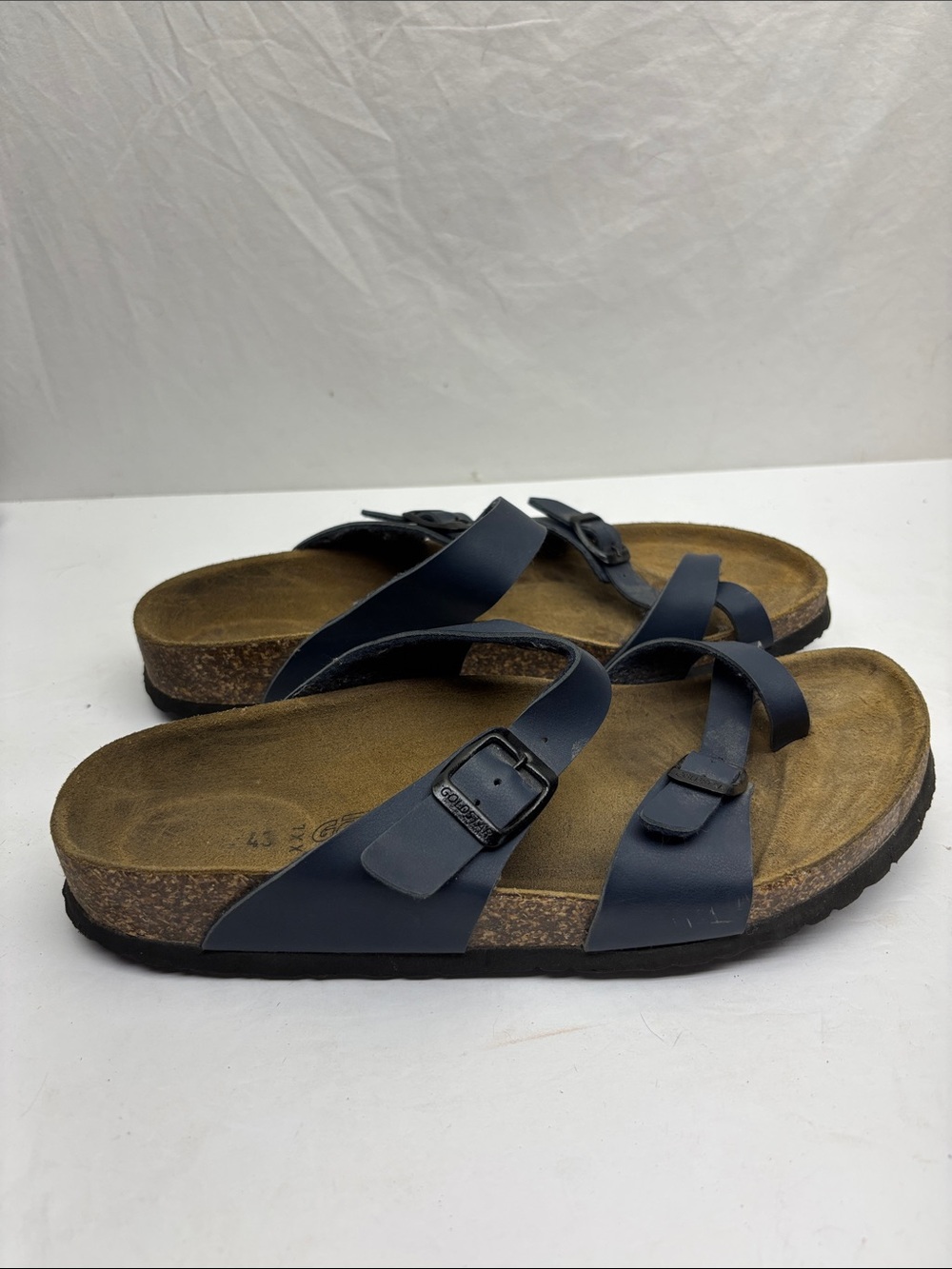 Goldstar made in Italy Navy Blue Adjustable Buckle Sandals, SZ 43 men’s View 2